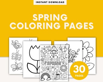 Spring Coloring Pages for Kids, Spring Activity for Kids, Toddlers, Preschoolers, Printable Coloring Pages, Spring Printable, Kindergarten