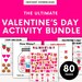 Valentine's Day Activity Bundle for Kids, Printable Worksheets, Word ...