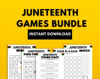 Juneteenth Game Bundle, Juneteenth Trivia Game, Juneteenth Party, Juneteenth Bingo, Word Search, Juneteenth Find the Guest, Juneteenth Game