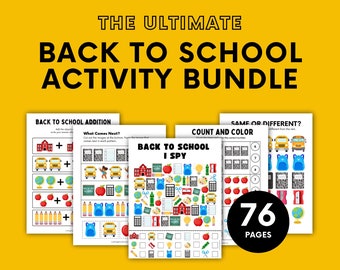 Back to School Activity Bundle: 76 Pages of Printable Games (Digital Download)