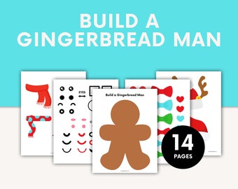 Build a Gingerbread Man, Christmas Activity, Busy Book Printable, Winter Learning Activity, Preschool Printable, Christmas Printable