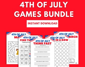 4th of July Games Bundle: Trivia, Bingo, Word Search (Digital Download)