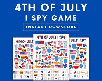 4th of July I Spy Game for Kids: Printable Independence Day Activity (PDF)