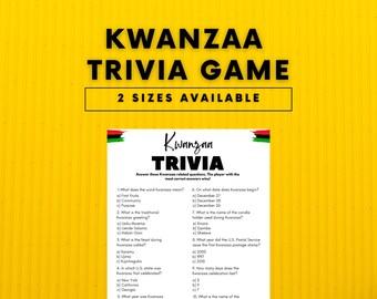 Kwanzaa Trivia Game, Kwanzaa Party Games, Kwanzaa Party, Educational Activity for Adults, Teens and Kids, Kwanzaa Printable, Kids & Adults
