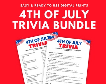 4th of July Trivia Game Bundle: Independence Day Party (Printable PDF)