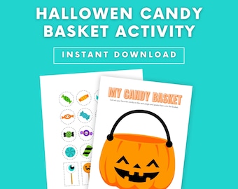 Halloween Candy Basket Cut & Paste Activity (PDF)