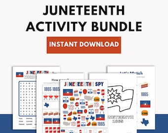 Juneteenth Activities, Kids Juneteenth Games, Juneteenth Activity Bundle, Juneteenth Printable Activity for Kids, Juneteenth Activity Sheets
