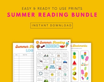 Summer Reading Bingo Bundle: Kids Printable Activities (PDF)