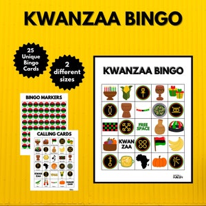 Kwanzaa Bingo, Kwanzaa Games Printable, Kwanzaa Party Games, Kwanzaa Bingo Game for Kids, Kids Kwanzaa Party Game, Printable Kwanzaa Games