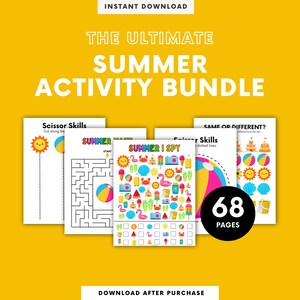 Summer Activity Bundle for Kids, Summer Activities for Kids, Printable Summer Activity Sheets, Kids Summer Printables, Summer Coloring Pages