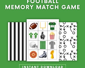 Football Memory Match Game: Football Activity for Kids (Digital Download)