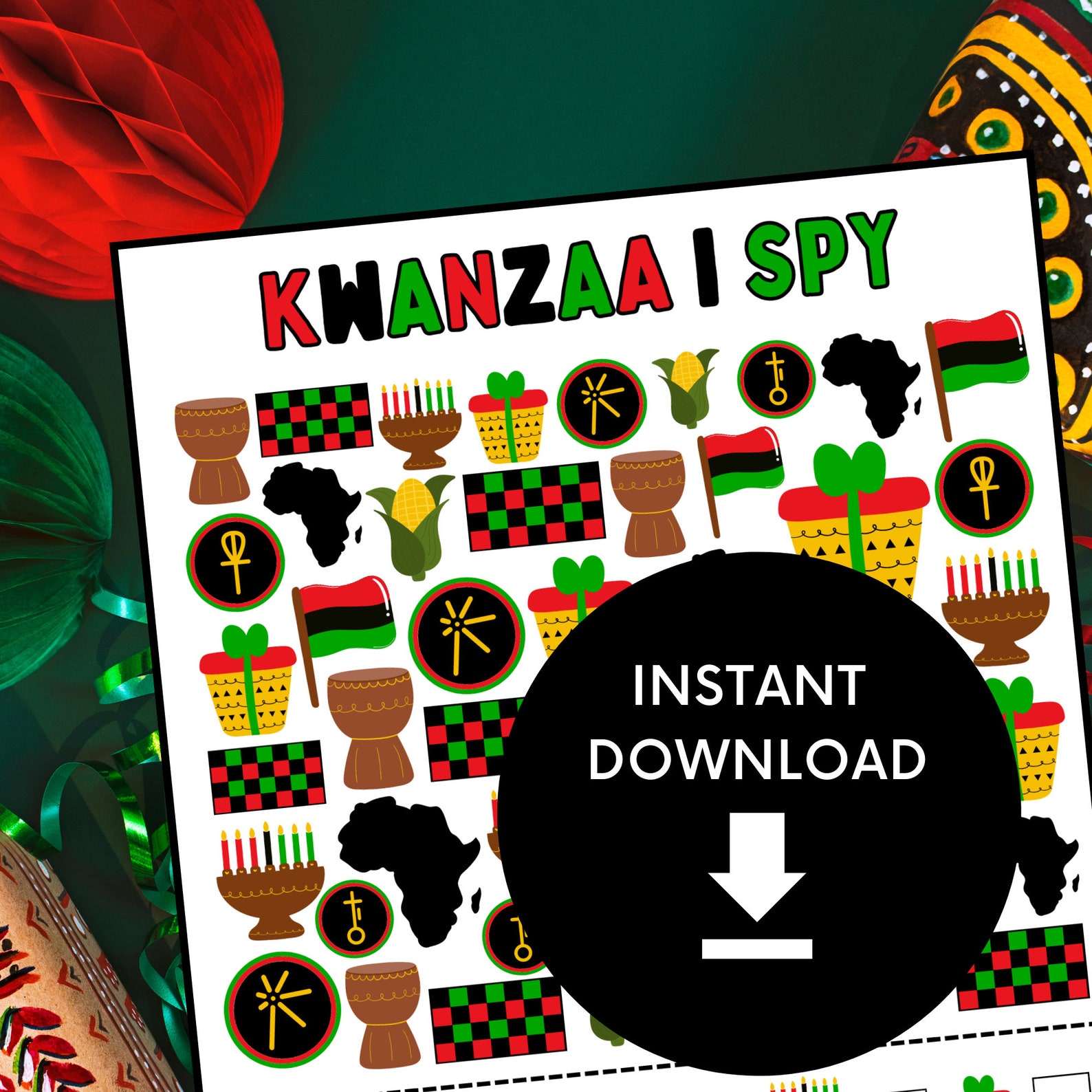 Kwanzaa I Spy Game for Kids: Printable Party Activity (PDF) - Etsy