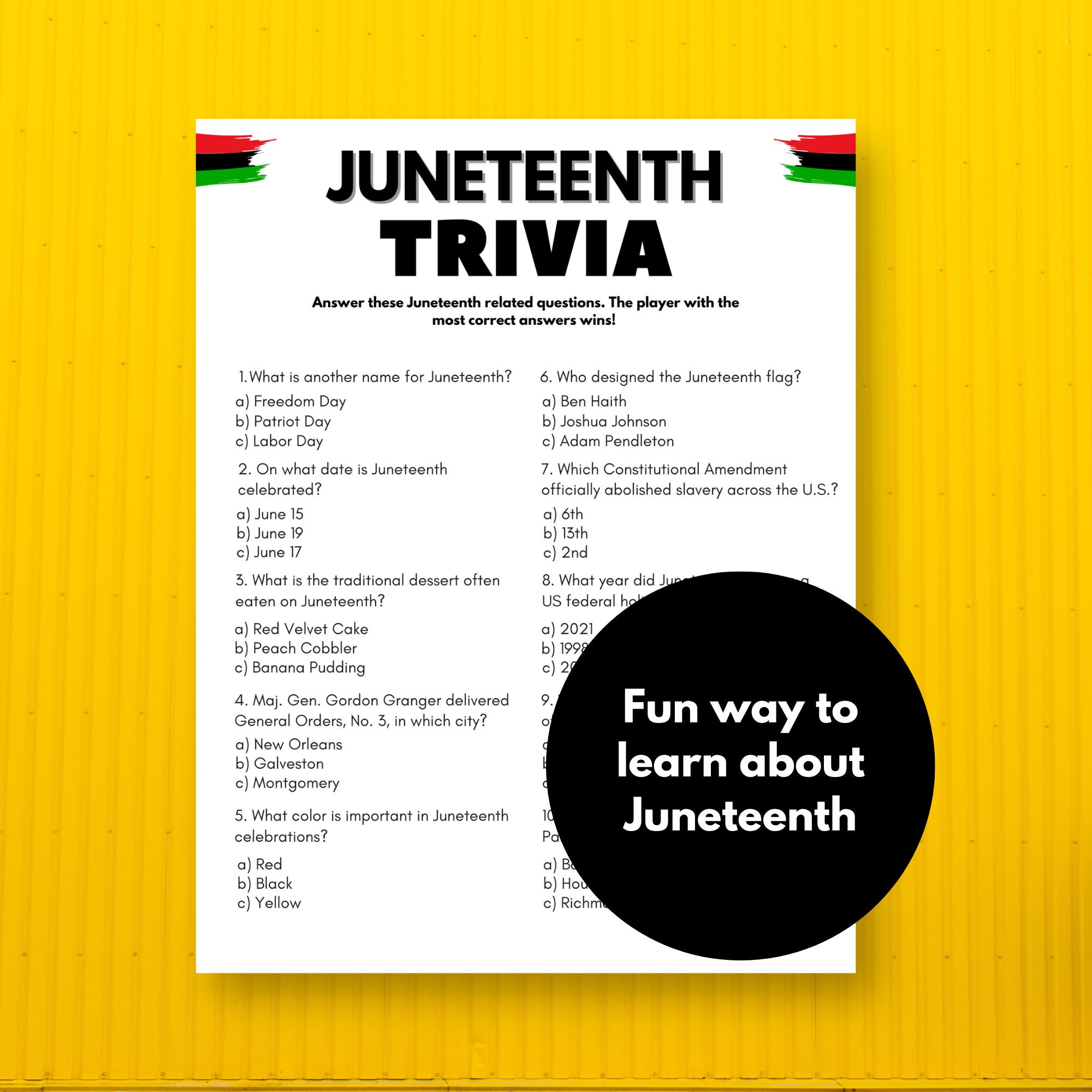 Juneteenth Trivia Bundle, Juneteenth Party Games, Juneteenth Party ...