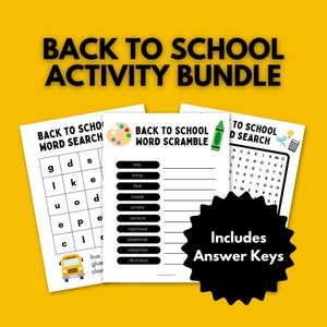Back to School Activity Bundle: 76 Pages of Printable Games (digital ...