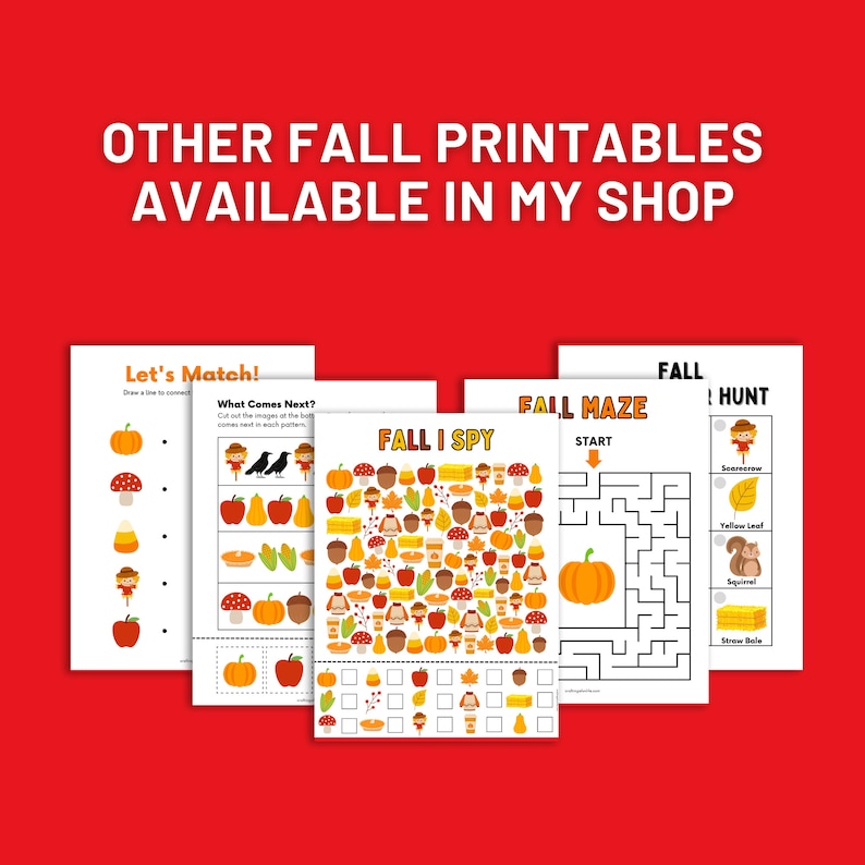 Apple Activity Bundle for Kids, Printable Learning Activity, Apple