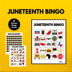 Juneteenth Bingo, Juneteenth Printable, Juneteenth Party Games, Juneteenth, Kids Juneteenth Party Game, Printable Juneteenth Activities