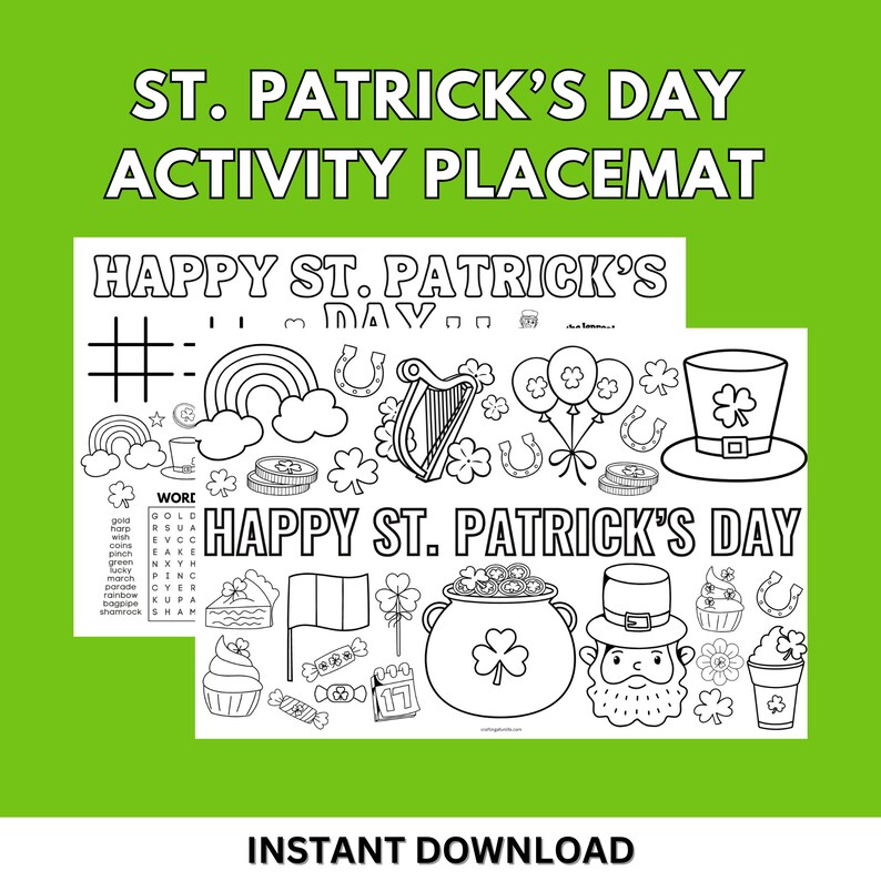 St. Patrick's Day Activity Bundle for Kids, Kid Games, St. Patrick's ...