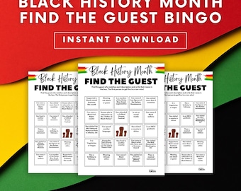 Black History Month Bingo Game Bundle: Mix and Mingle Party (PDF)