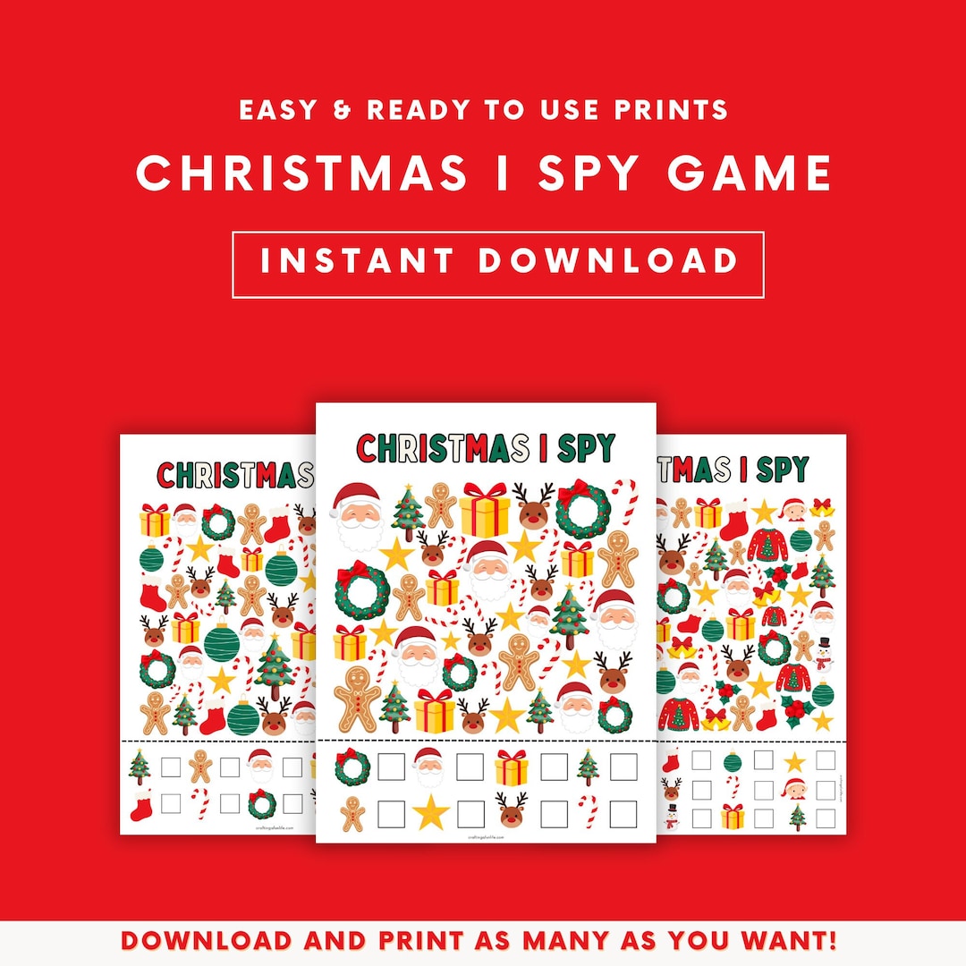 Christmas I Spy Game for Kids, Preschool, Christmas Seek and Find