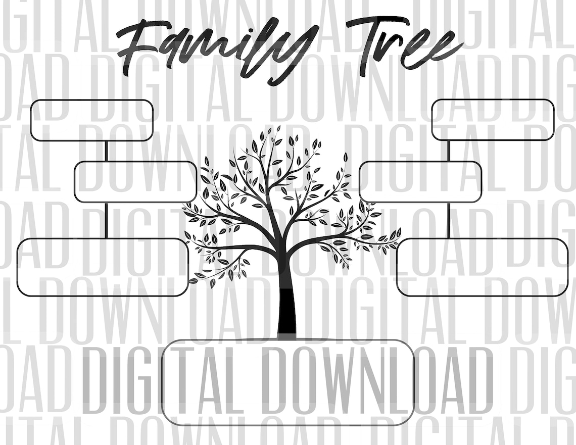 Simple Tree Printable Pdf Basic Family Tree for Kids | Instant Download | Printable PDF | Social ...