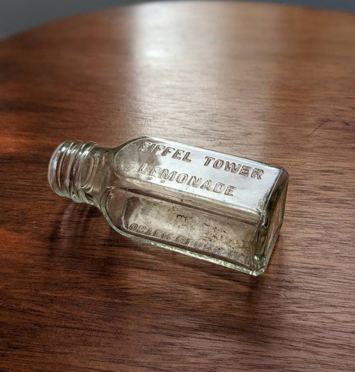 Edwardian glass bottle Eiffel Tower Lemonade crystals by Etsy