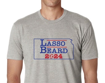 Vote for Coach Lasso and Coach Beard in 2024! Election inspired Tee - FREE STICKER included