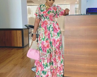 Ankara Chiffon Gown - Etsy