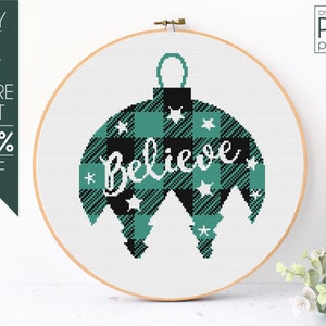 Christmas Ornament Cross Stitch Pattern PDF, Christmas Tree Cross ...