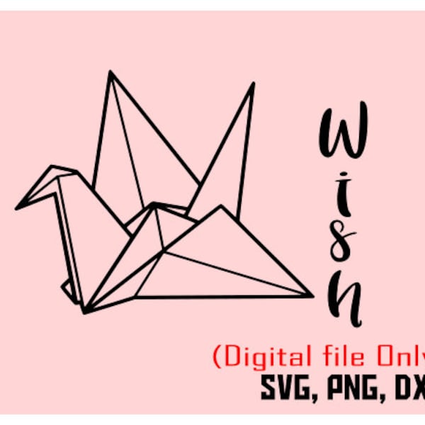 Paper Crane Svg Etsy