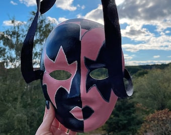 Venetian Mask Black and Pink