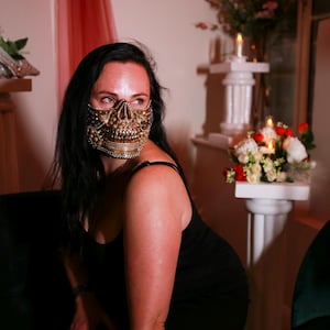 Skull golden Mask for carnival party Handmade Halloween Skeleton mask