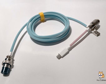 Custom Straight Aviator USB-C Keyboard Cable with GX16 Aviator Connector for Mechanical Keyboards