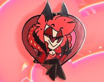 Chibi Heart Pimp Alastor pin Hazbin AU