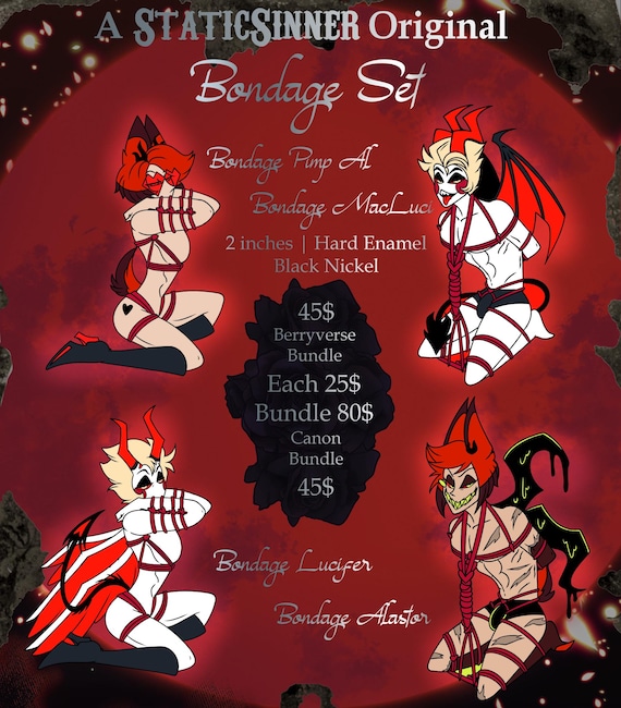 Love bond Alastor and Lucifer HH demon fanmade pins V.2