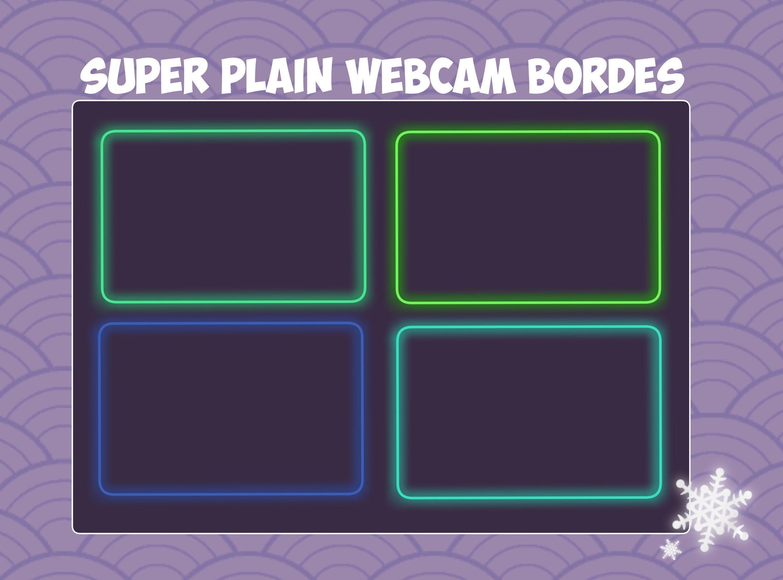 14 Plain cam Borders W/ Rounded Corners // Twitch OBS cam Overlay