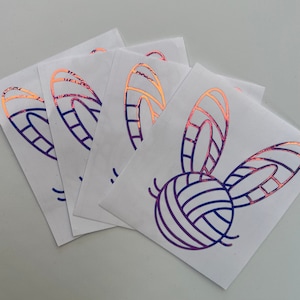 Wollball Häschen Holographische Vinyl Aufkleber