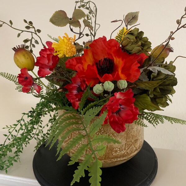 Faux Flower Arrangement Etsy