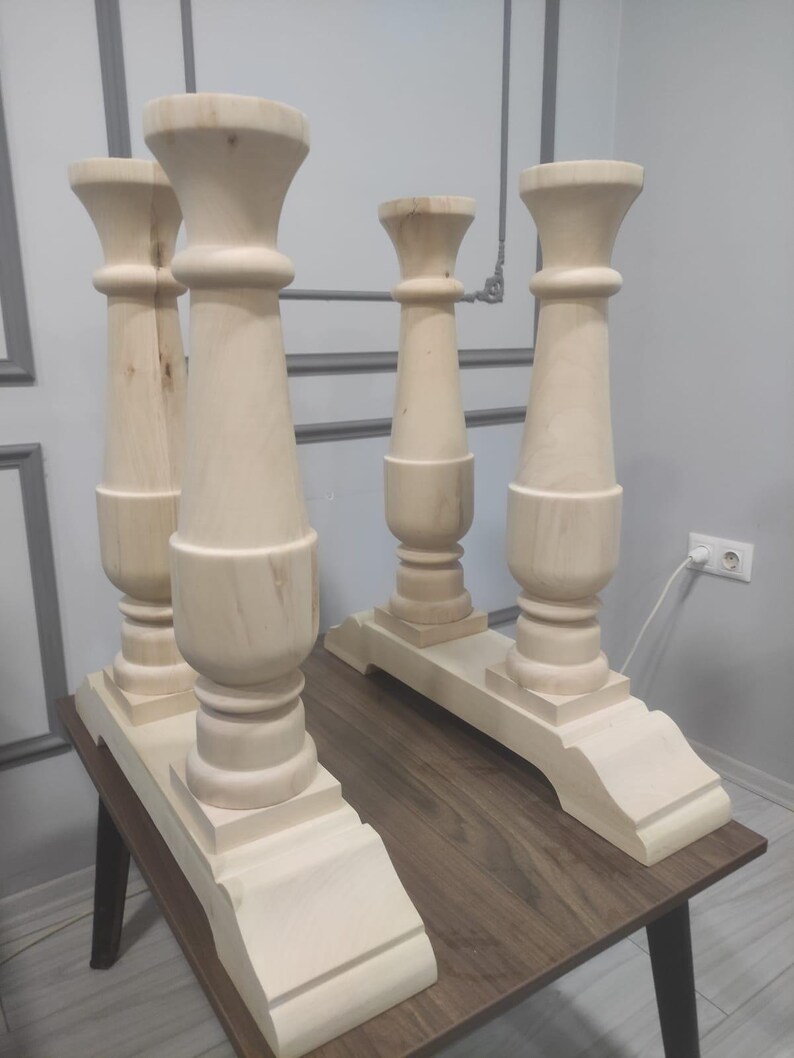 Wooden Turned Wooden Lathe Legs Table Legs Wooden Legs Etsy