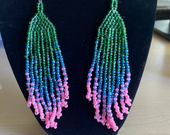 Native American Made Beaded Dangle Earrings