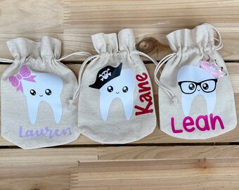 Tooth Fairy Bags, Tooth storage bags, ToothFairy PillowPersonaliation Bag