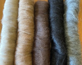 Carded Alpaca Fibre for Spinning, Felting or Textile Art