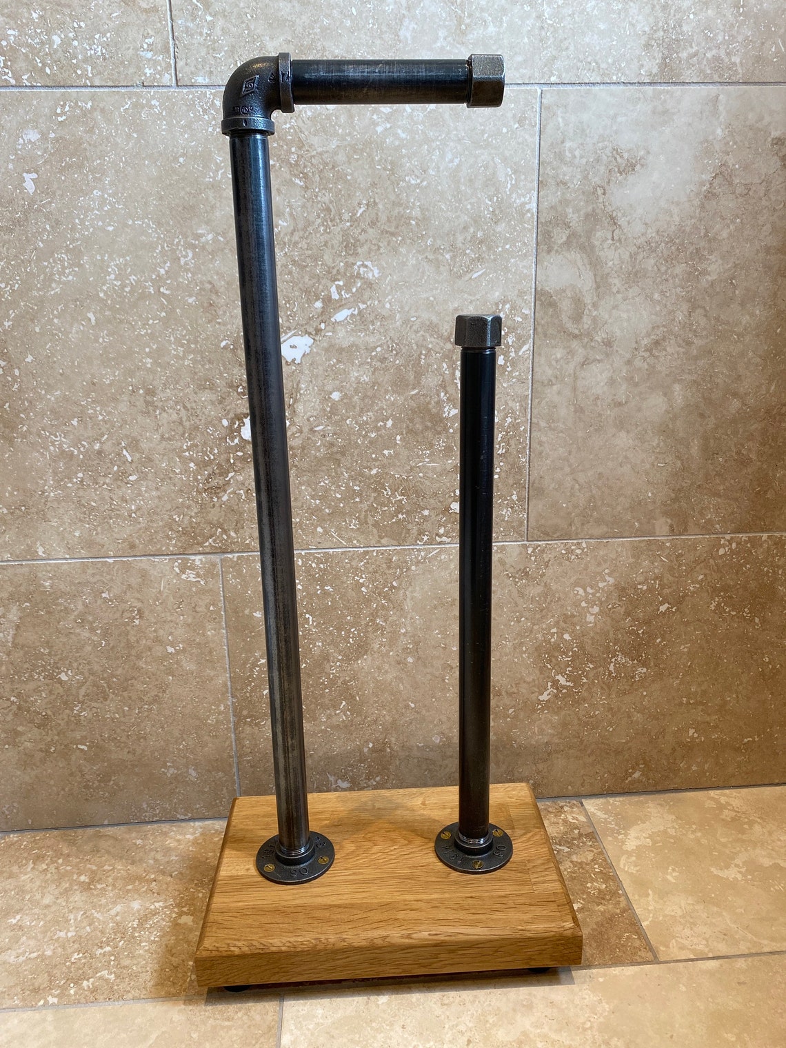 Industrial toilet/loo roll holder & dispenser solid oak Etsy