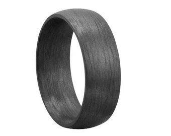 Minimalist Carbon Fiber Ring: Modern Black Band, Mens Wedding Ring