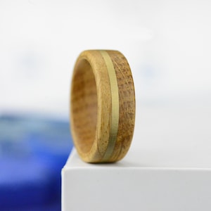 Real Whisky Barrel Solid Wood Ring Wood Rings For Men, Anniversary Wooden Copper Engagement Rings