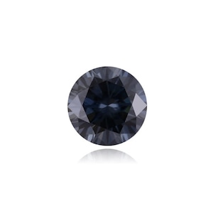 Loose Dark Gray Grey Moissanite Round Brilliant Cut. Certified with Grading Report. Loose Grey Moissanite Round 2 Carat 8mm Round Moissanite