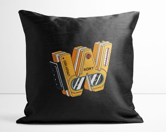 W is for Black Walkman Pillow!