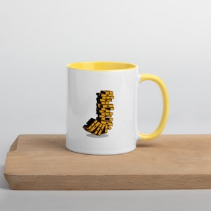 ¡J es para Jenga Mug! Taza inicial personalizada con divertido diseño de carta retro / 11oz / ¡Un regalo rad para el Día de la Madre o el Día del Padre!