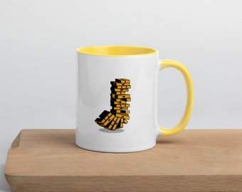 J is for Jenga Mug! Personalized initial mug with fun retro letter design | 11oz | A rad gift for Mother's Day or Father's Day!