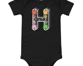 H is for Hungry Hungry Hippo Baby short sleeve one piece