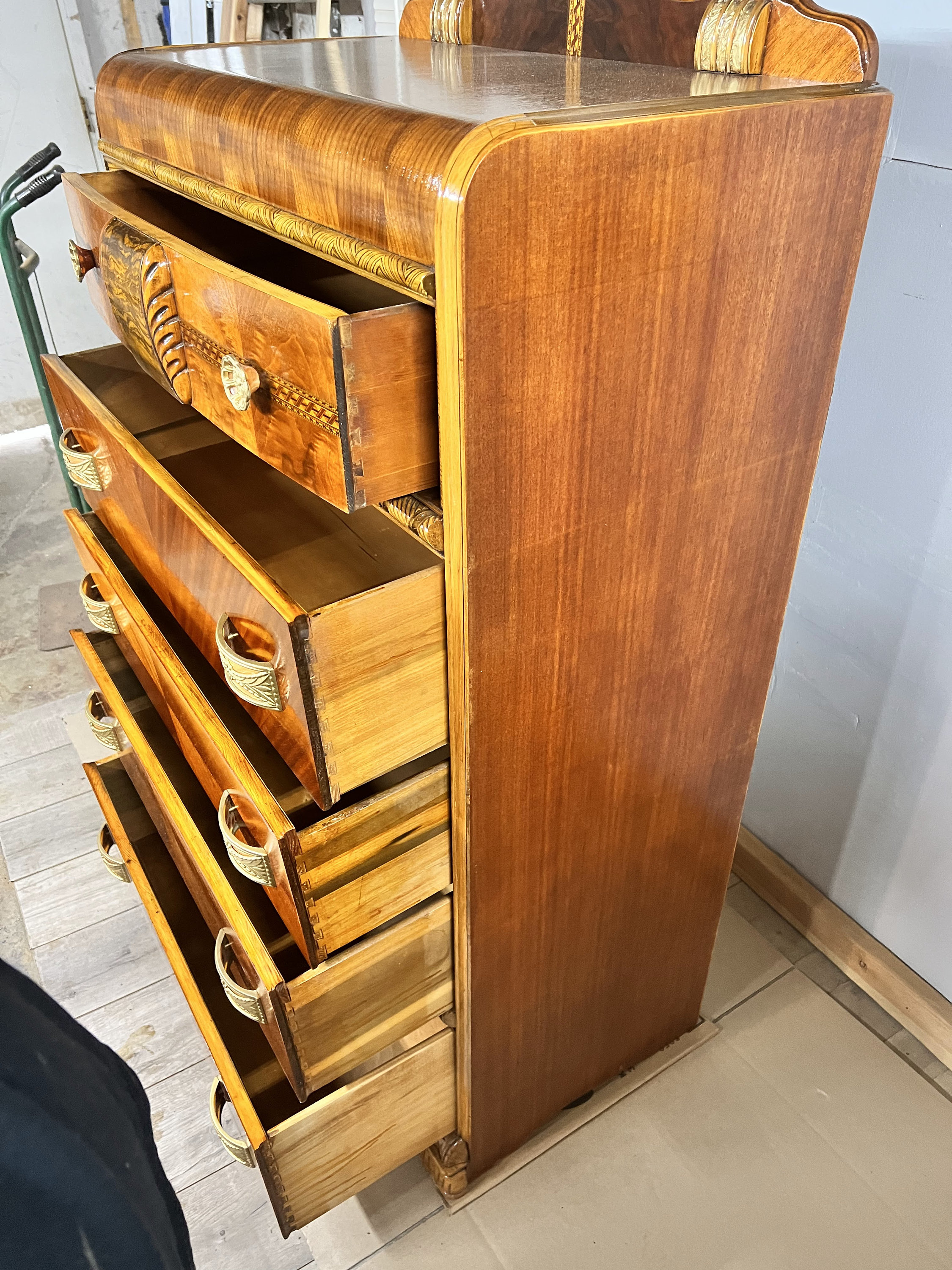 Art Deco Waterfall Dresser Etsy